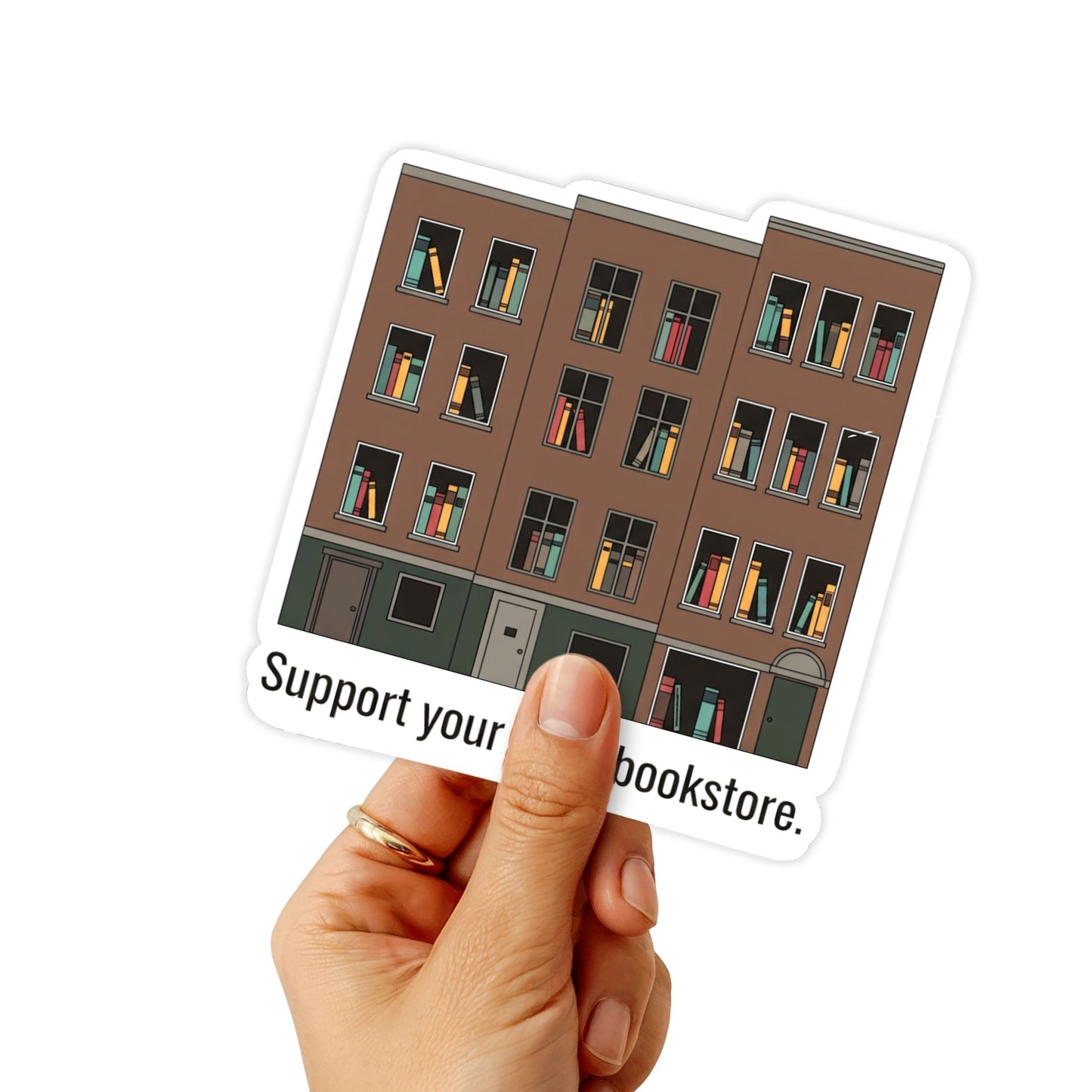 Support Your Local Bookstore Sticker - Literary Townhouse Graphic