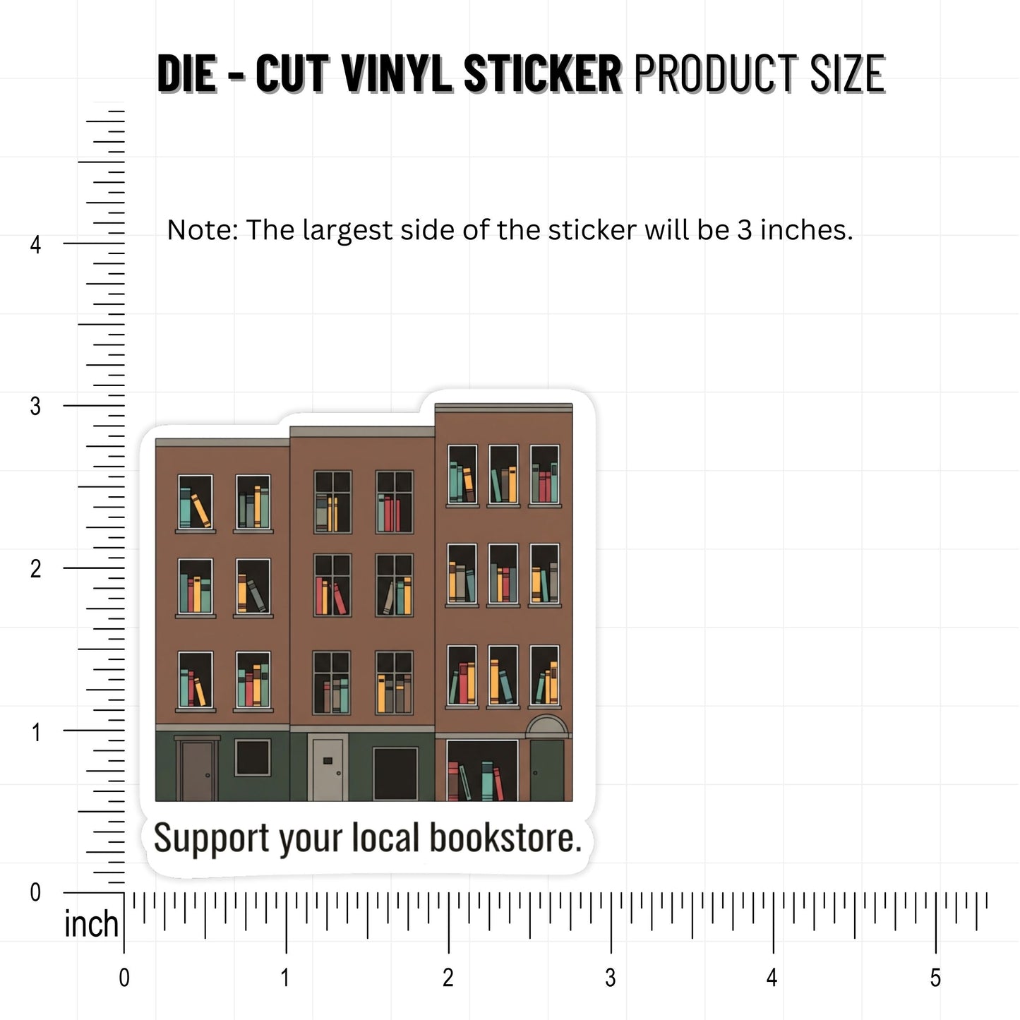 Support Your Local Bookstore Sticker - Literary Townhouse Graphic