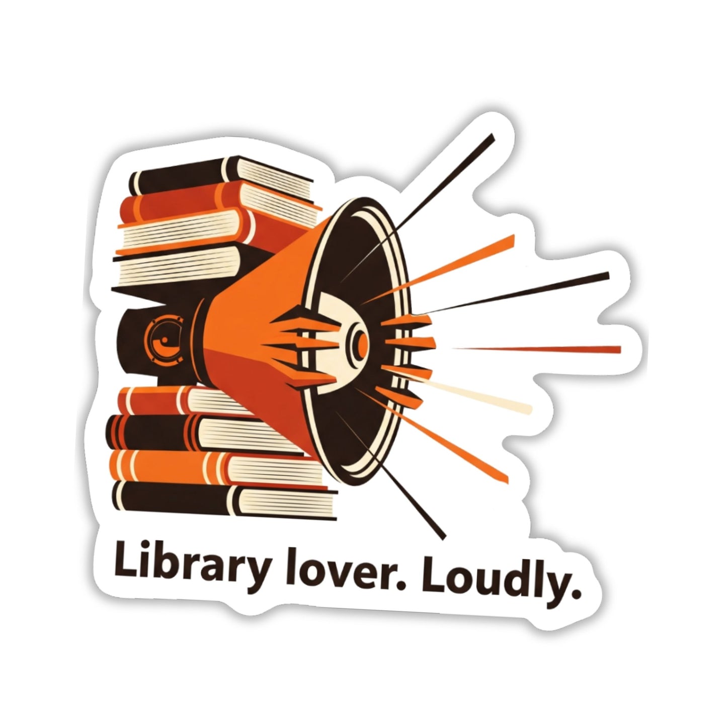 Library Lover Sticker - Loudly Proud Mid-Century Matte Decal