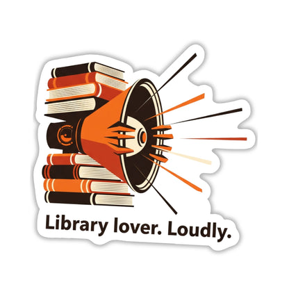 Library Lover Sticker - Loudly Proud Mid-Century Matte Decal
