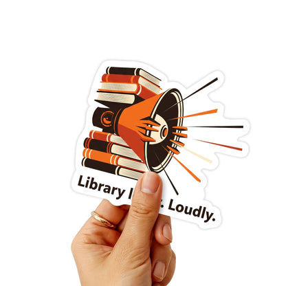 Library Lover Sticker - Loudly Proud Mid-Century Matte Decal