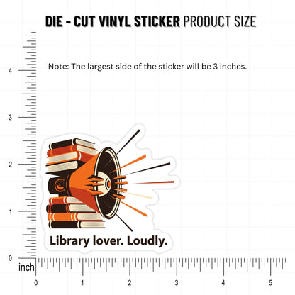 Library Lover Sticker - Loudly Proud Mid-Century Matte Decal