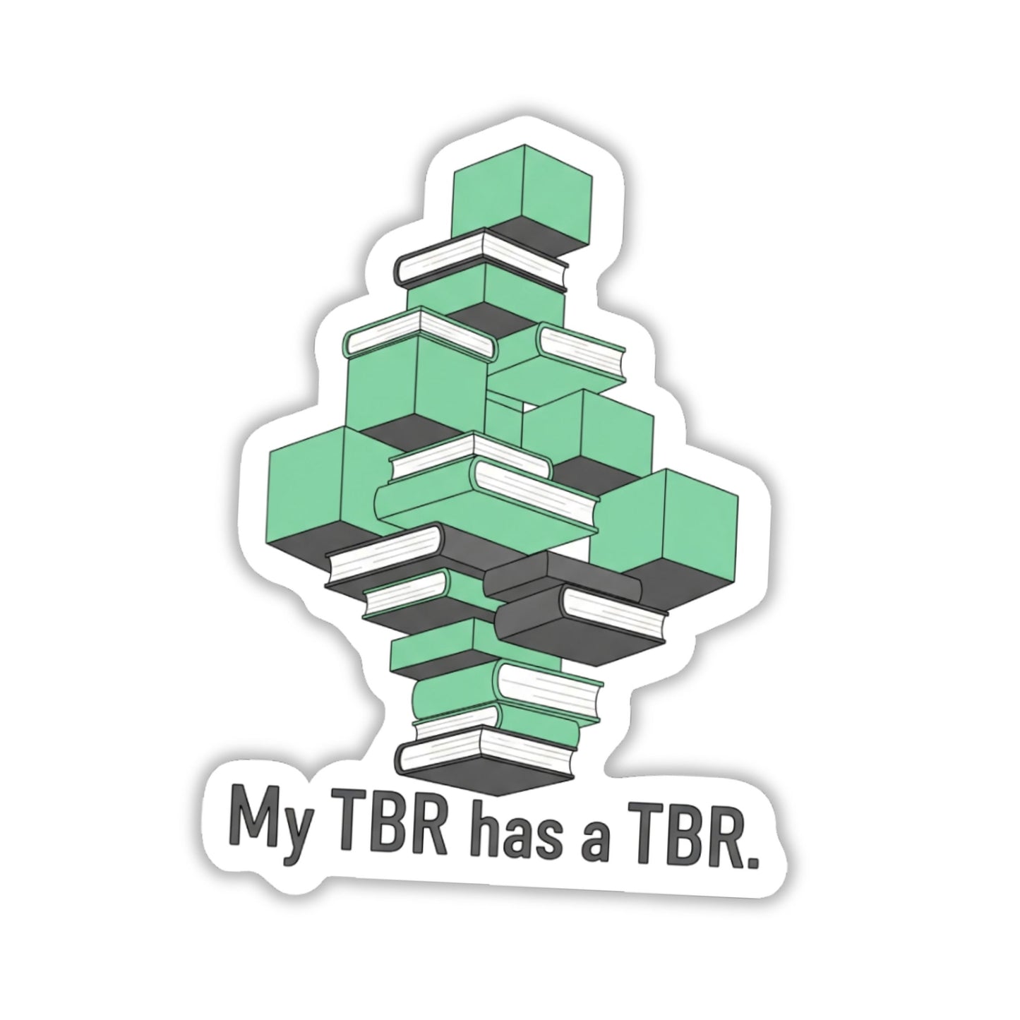 My TBR Has a TBR Bookish Reader Sticker - Modern Geometric Decal