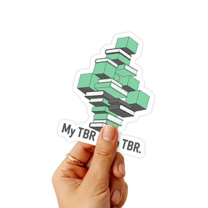 My TBR Has a TBR Bookish Reader Sticker - Modern Geometric Decal