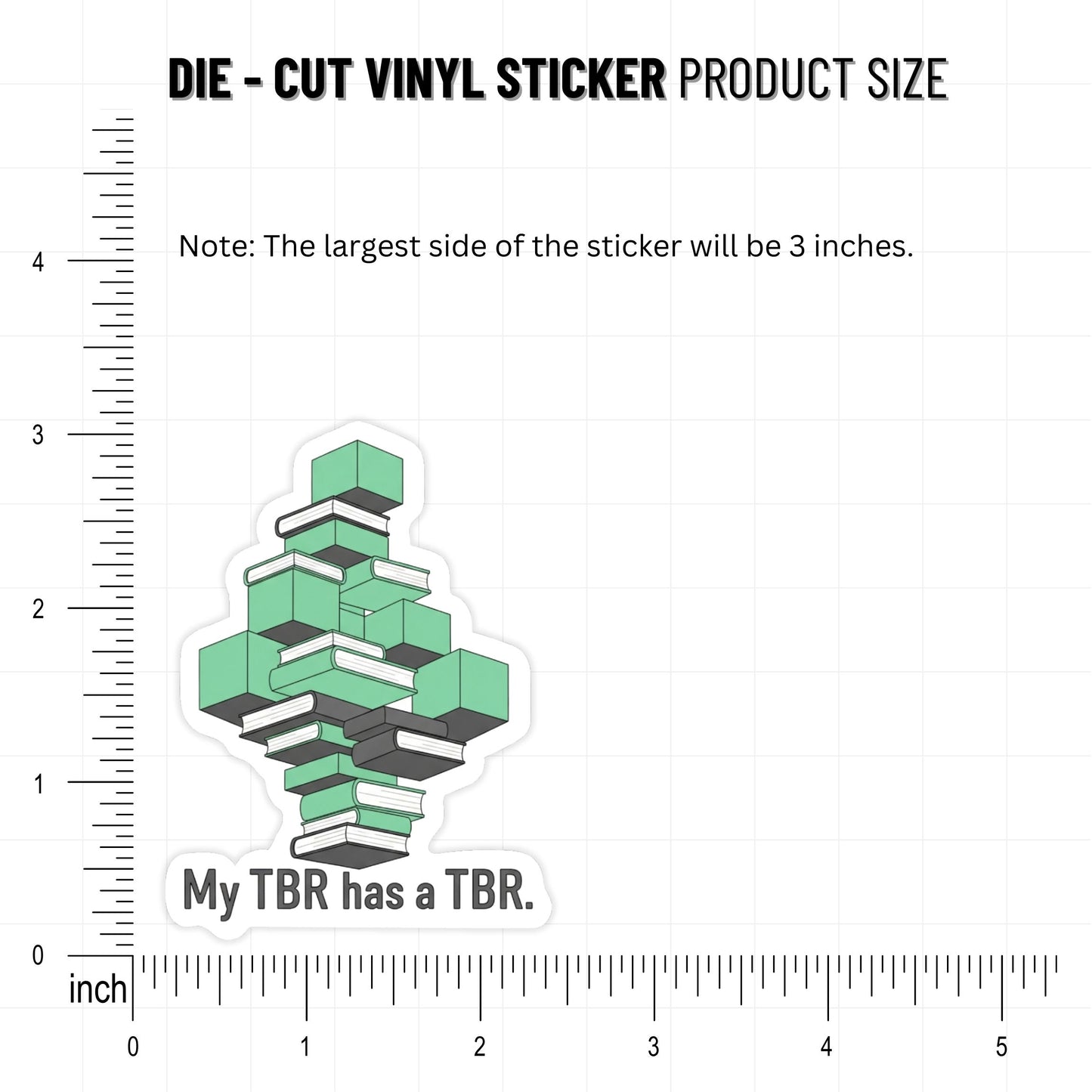 My TBR Has a TBR Bookish Reader Sticker - Modern Geometric Decal