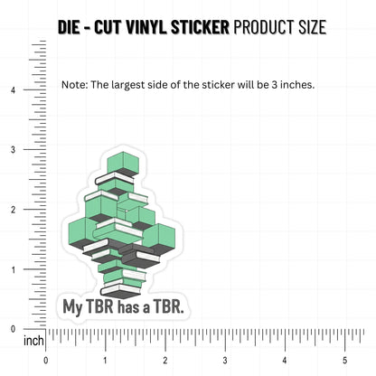 My TBR Has a TBR Bookish Reader Sticker - Modern Geometric Decal
