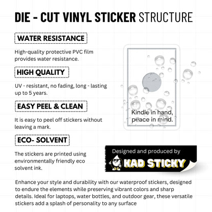 Kindle Sticker - Minimalist Peace In Mind Zen Book Lover Decal