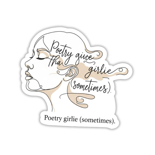 Aesthetic Bookish Sticker - Poetry Girlie Fine Art Illustration