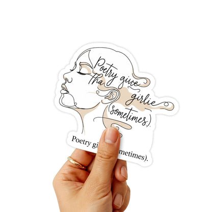Aesthetic Bookish Sticker - Poetry Girlie Fine Art Illustration
