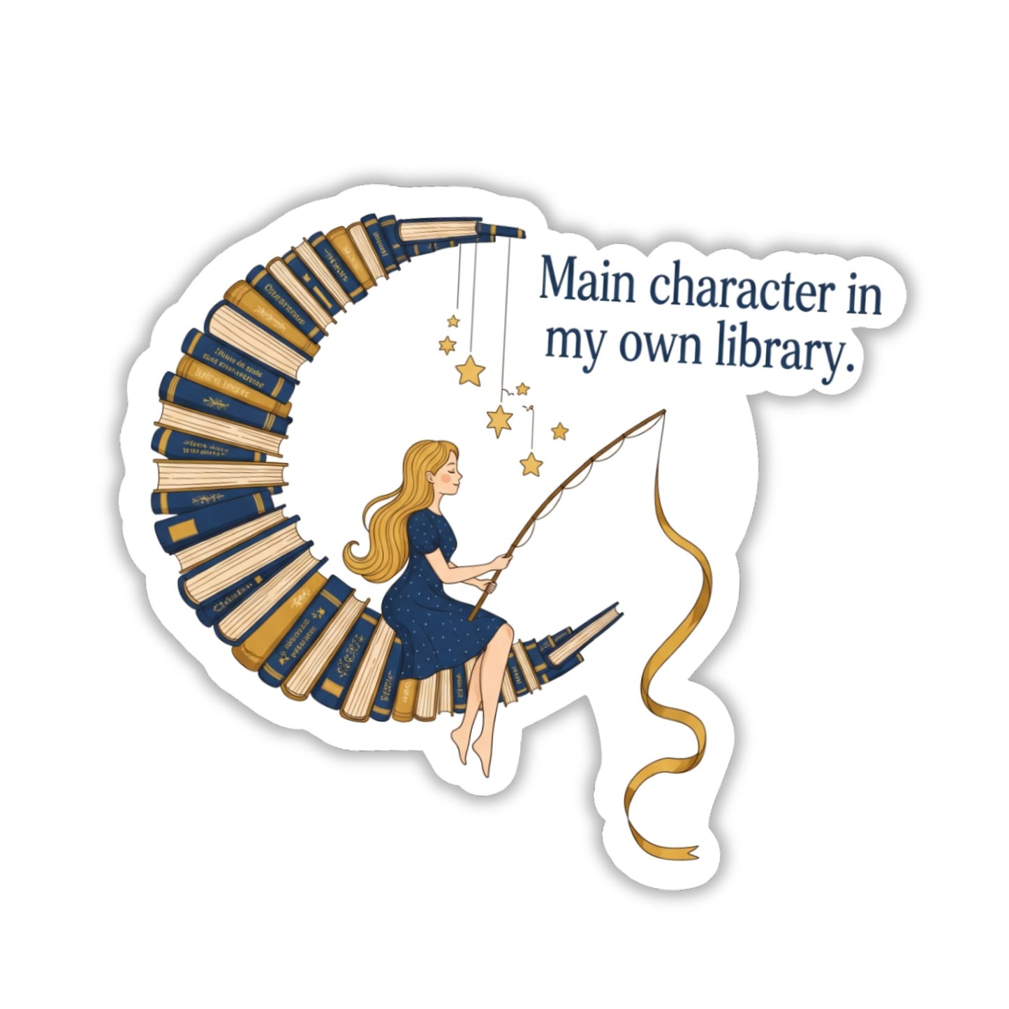 Book Lover Sticker - Main Character Library Aesthetic Decal