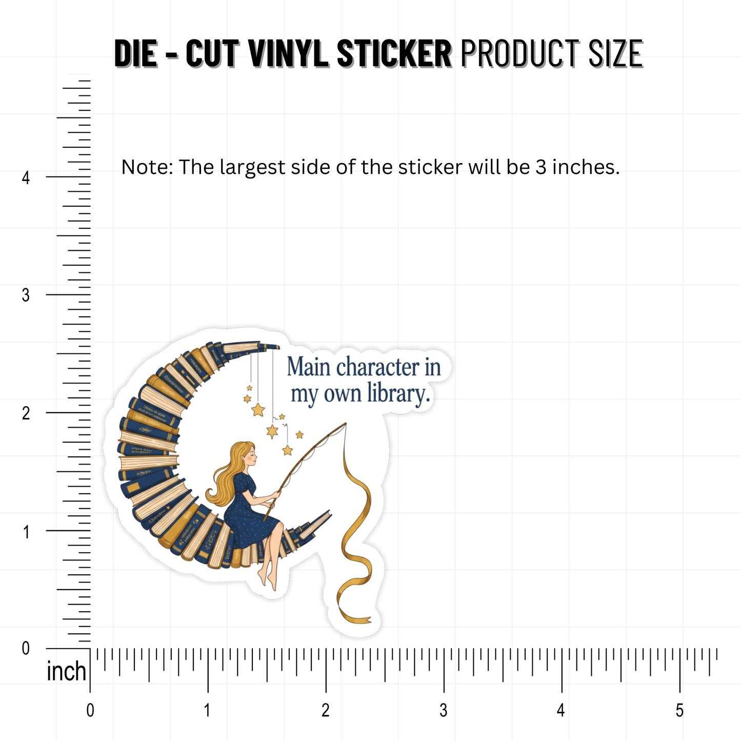 Book Lover Sticker - Main Character Library Aesthetic Decal