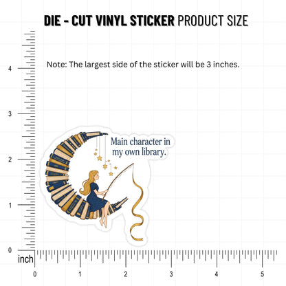 Book Lover Sticker - Main Character Library Aesthetic Decal