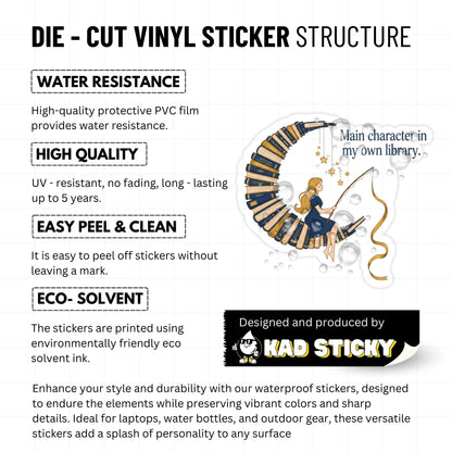 Book Lover Sticker - Main Character Library Aesthetic Decal