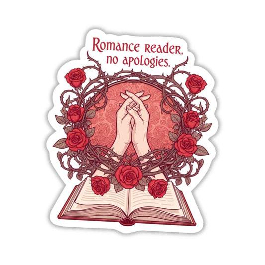 Romance Reader No Apologies Sticker Art Nouveau Floral Vinyl