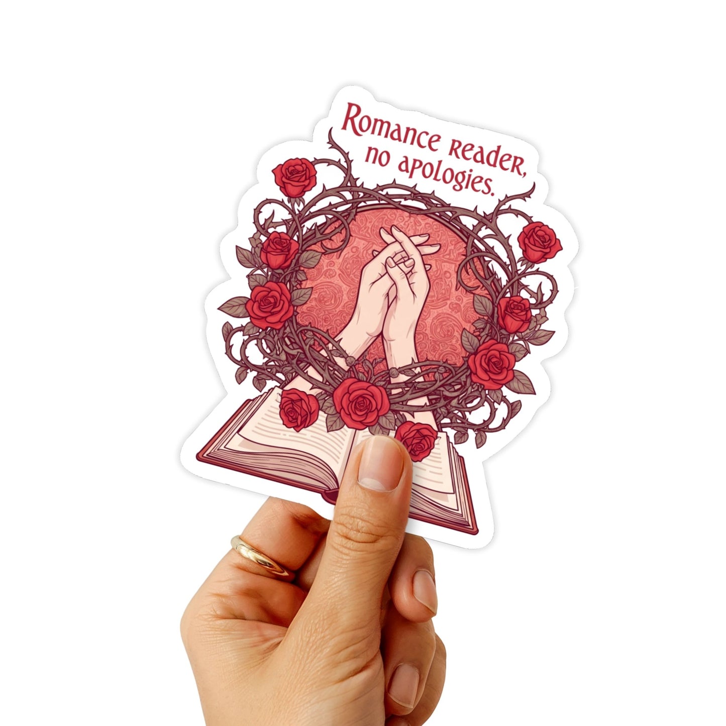 Romance Reader No Apologies Sticker Art Nouveau Floral Vinyl
