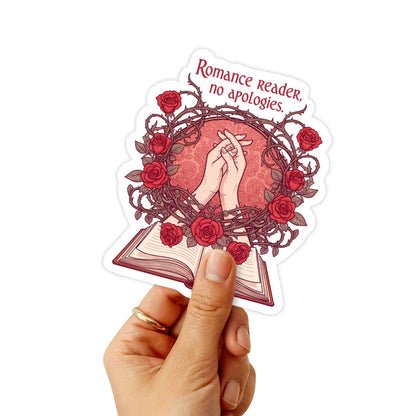 Romance Reader No Apologies Sticker Art Nouveau Floral Vinyl