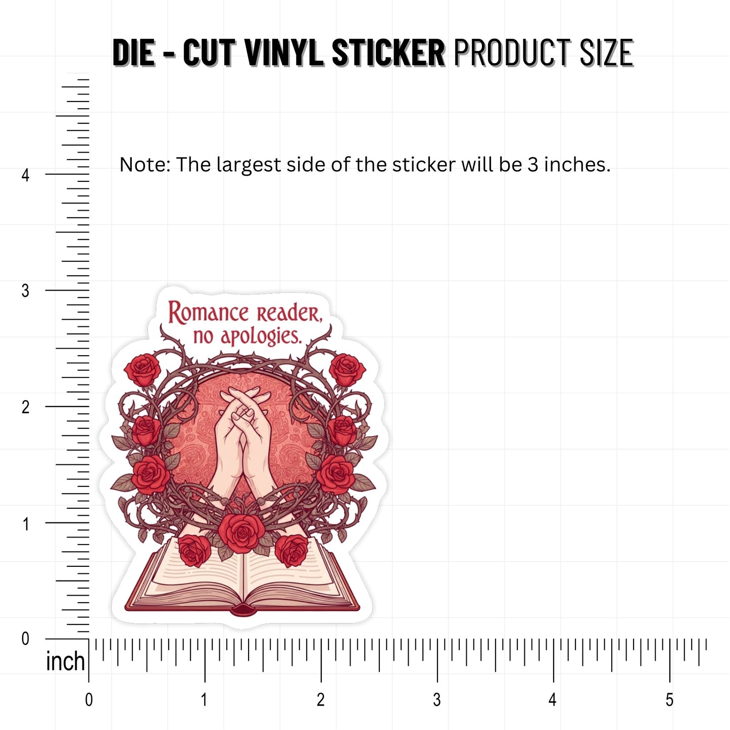 Romance Reader No Apologies Sticker Art Nouveau Floral Vinyl