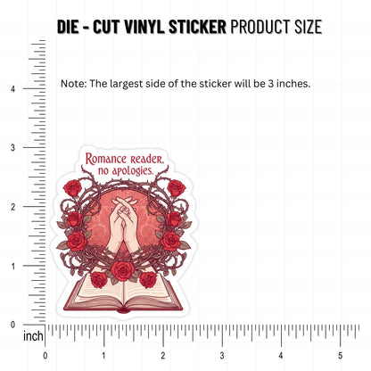 Romance Reader No Apologies Sticker Art Nouveau Floral Vinyl