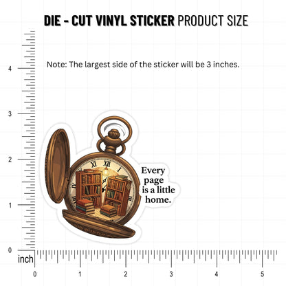 Book Lover Sticker - Every Page is a Little Home Library Design