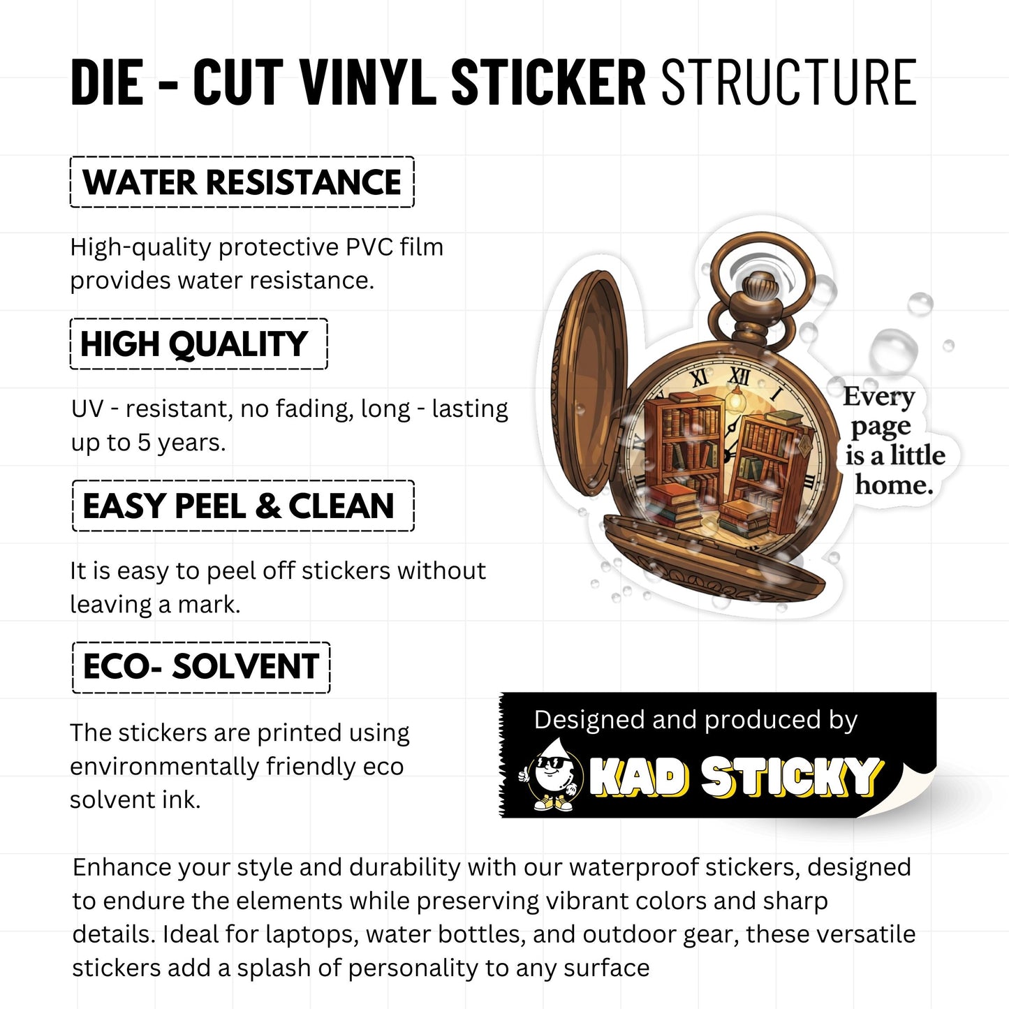 Book Lover Sticker - Every Page is a Little Home Library Design