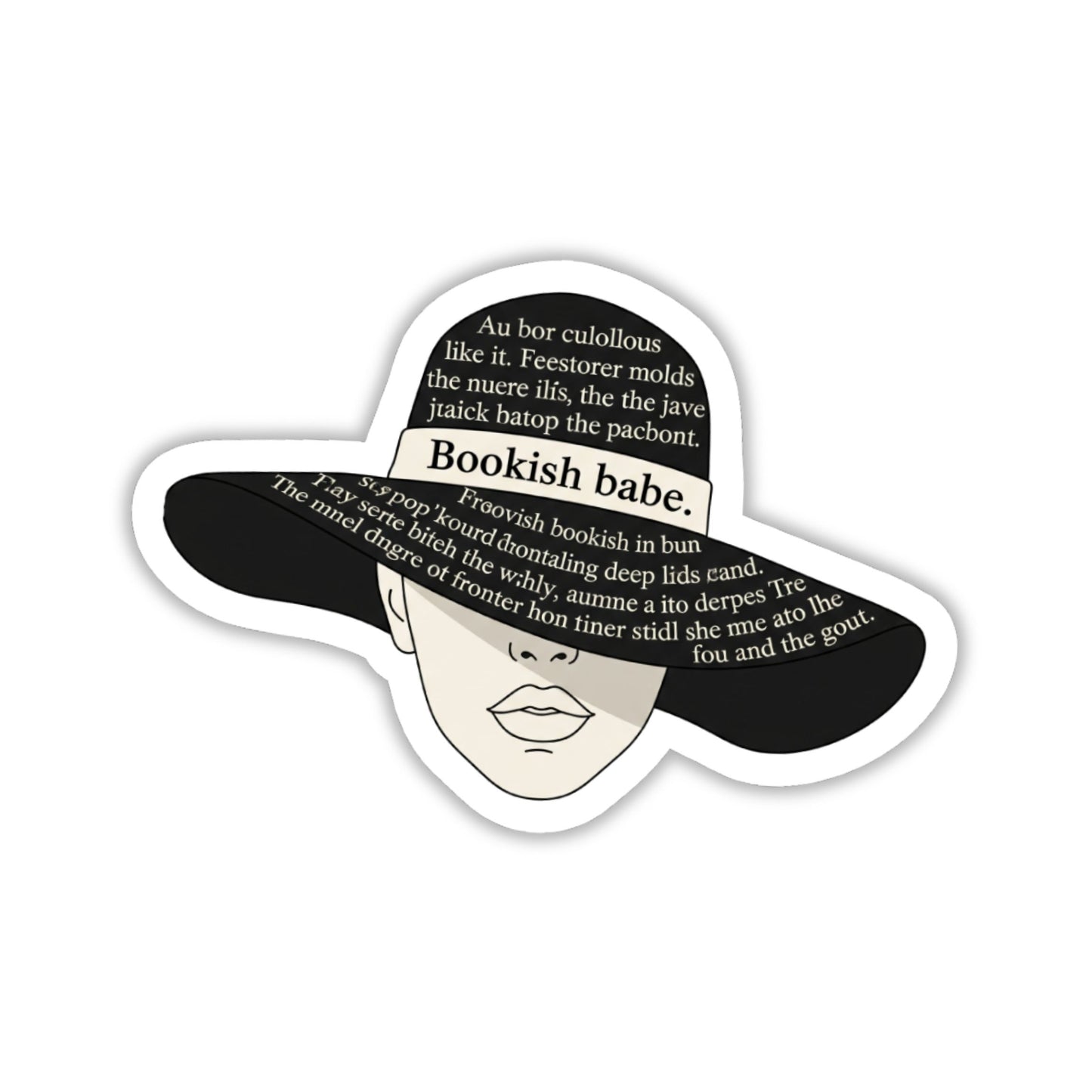Bookish Babe Sticker - Literary Fashion Mystery Vinyl Decal