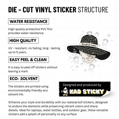 Bookish Babe Sticker - Literary Fashion Mystery Vinyl Decal