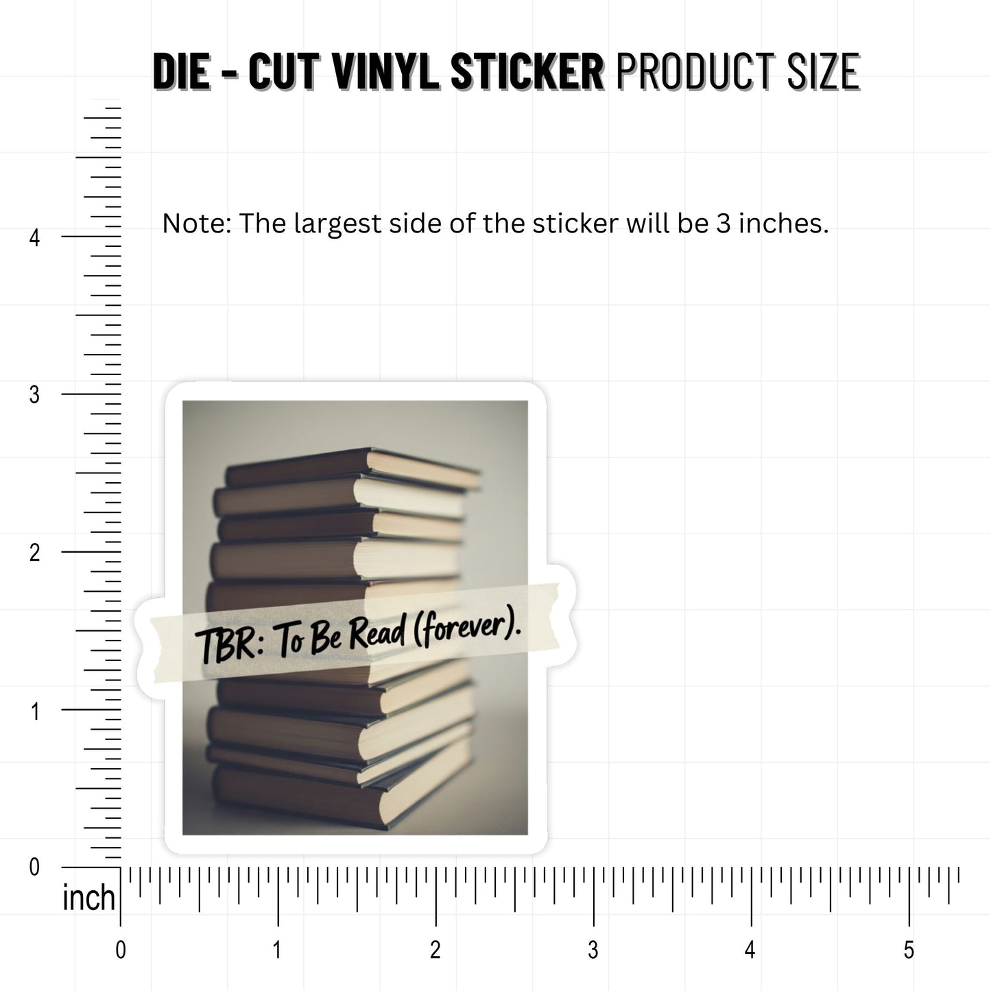TBR To Be Read Forever Sticker - Book Lover Zine Aesthetic Matte