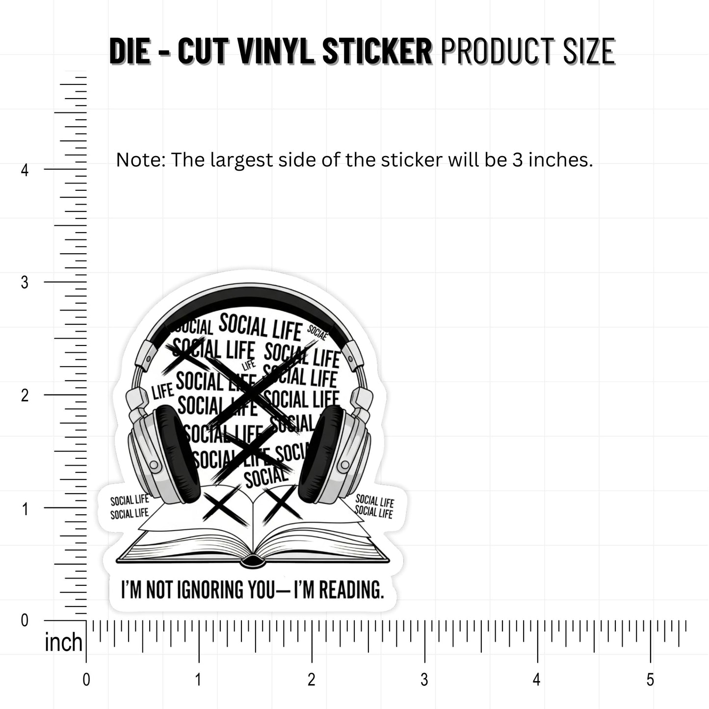 Bookish Introvert Sticker - I'm Not Ignoring You Matte Decal