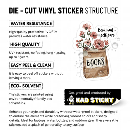 Bookish Sticker - Book Haul Self-Care Zine Aesthetic Decal