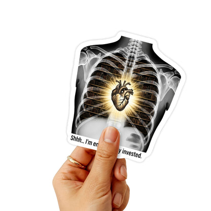 Book Lover Sticker - Shhh I'm Emotionally Invested X-Ray Decal