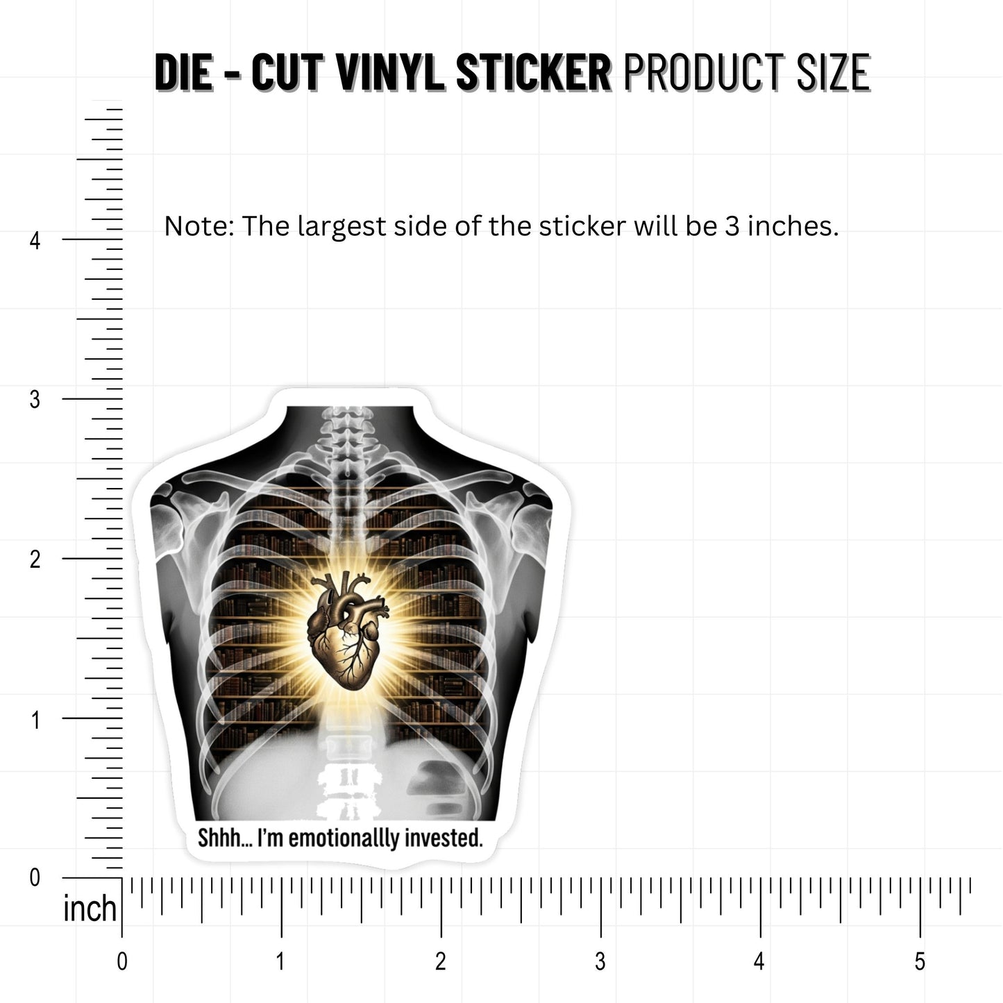 Book Lover Sticker - Shhh I'm Emotionally Invested X-Ray Decal