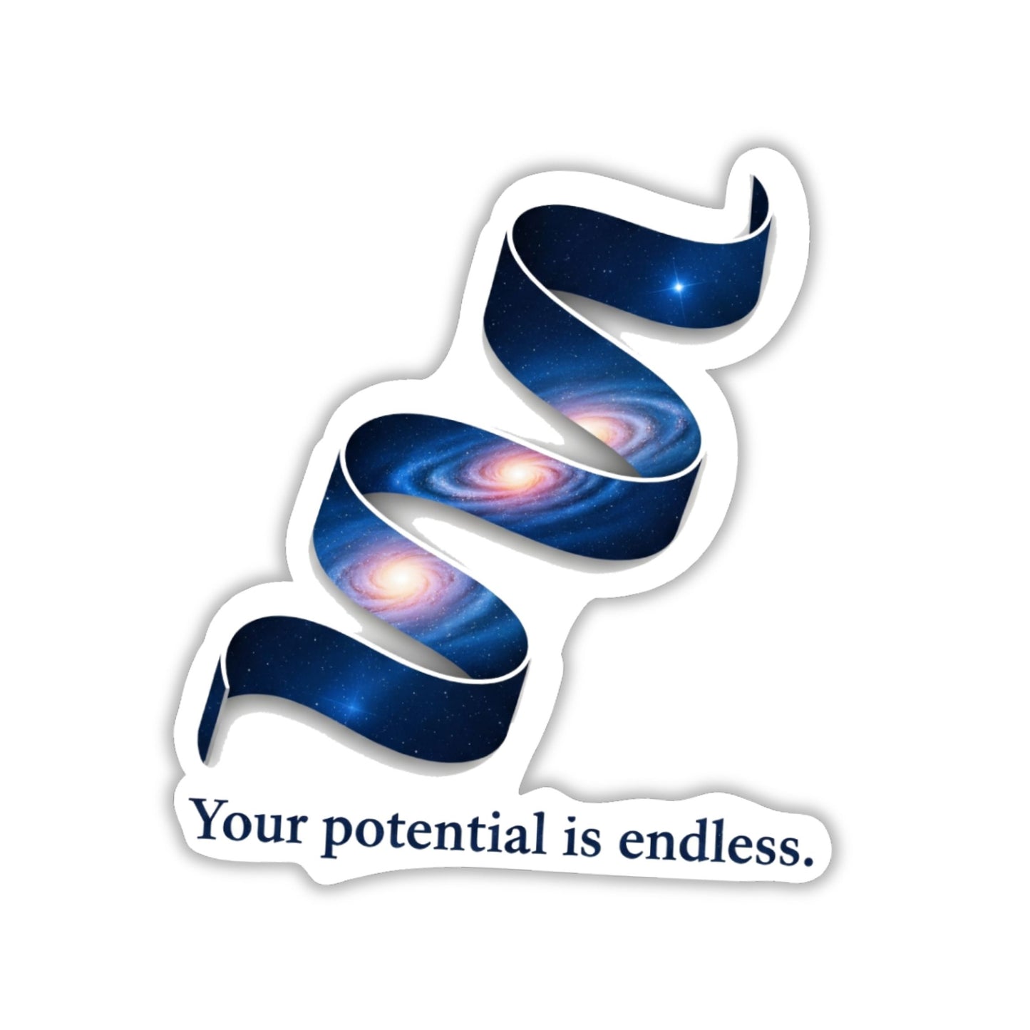 Bookish Aesthetic Sticker - Your Potential is Endless Galaxy Design