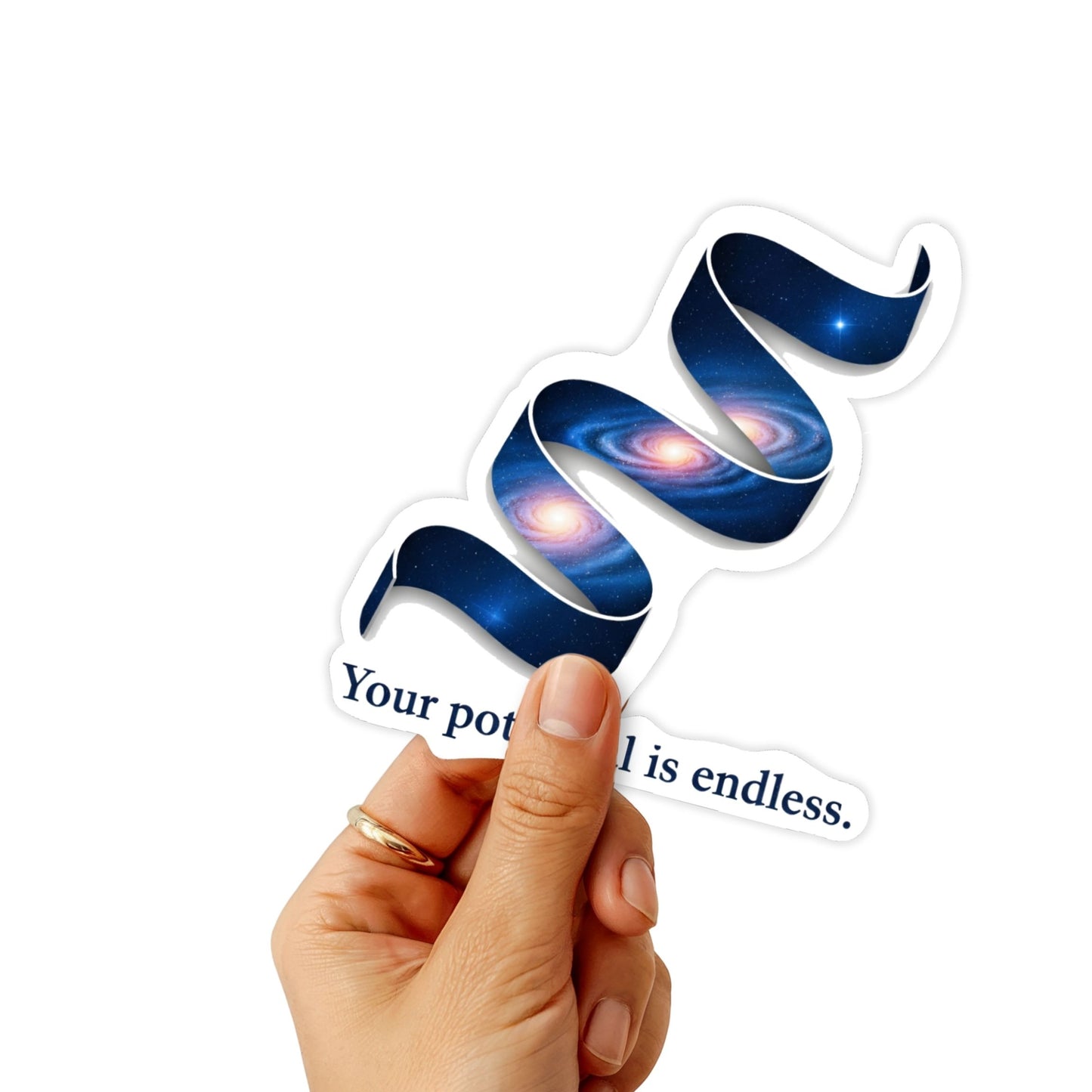 Bookish Aesthetic Sticker - Your Potential is Endless Galaxy Design