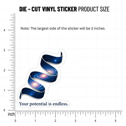 Bookish Aesthetic Sticker - Your Potential is Endless Galaxy Design