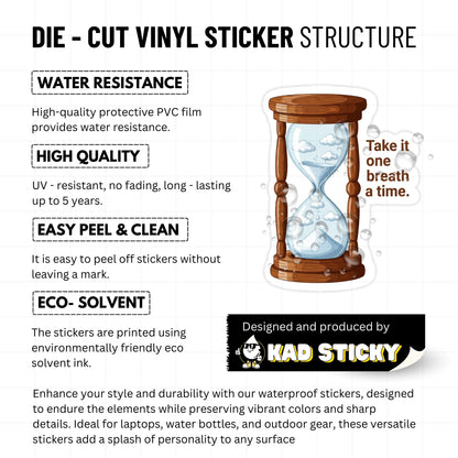 Anxiety Relief Sticker - Take It One Breath At A Time Hourglass