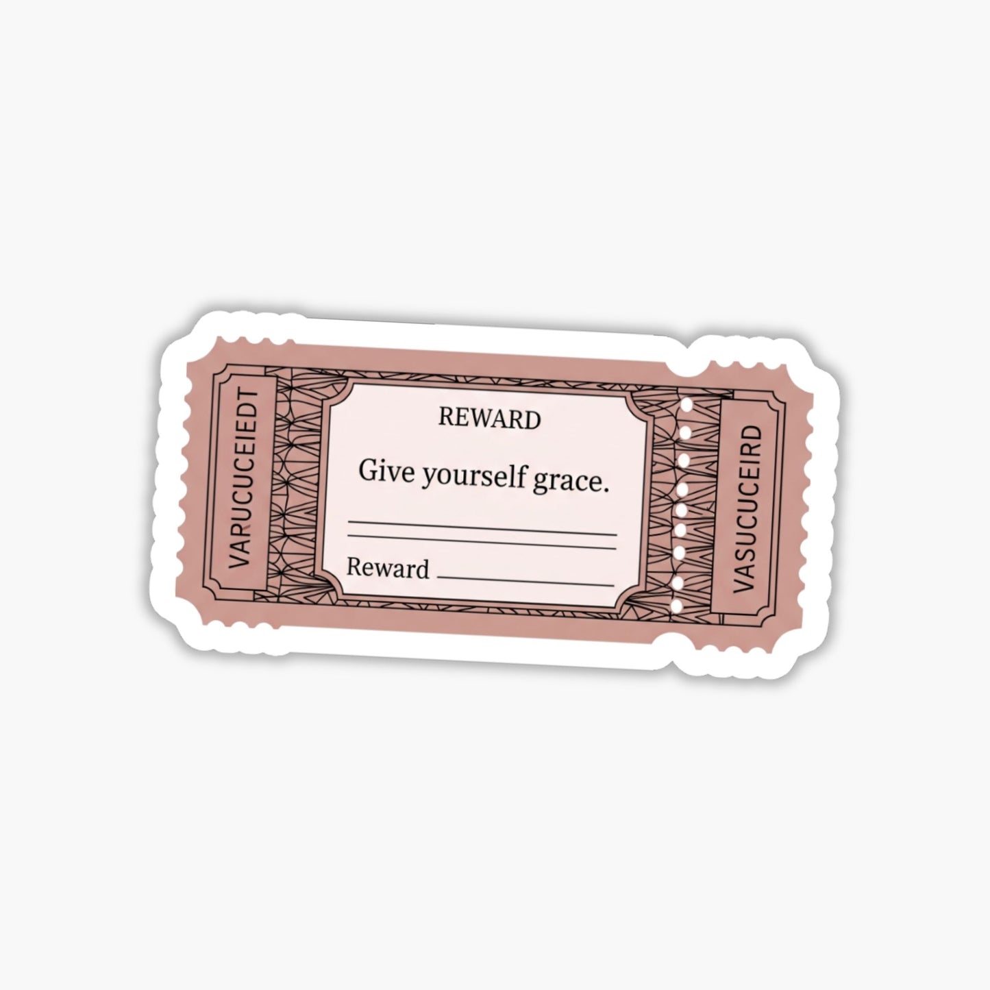 Give Yourself Grace Vintage Voucher Self-Care Sticker