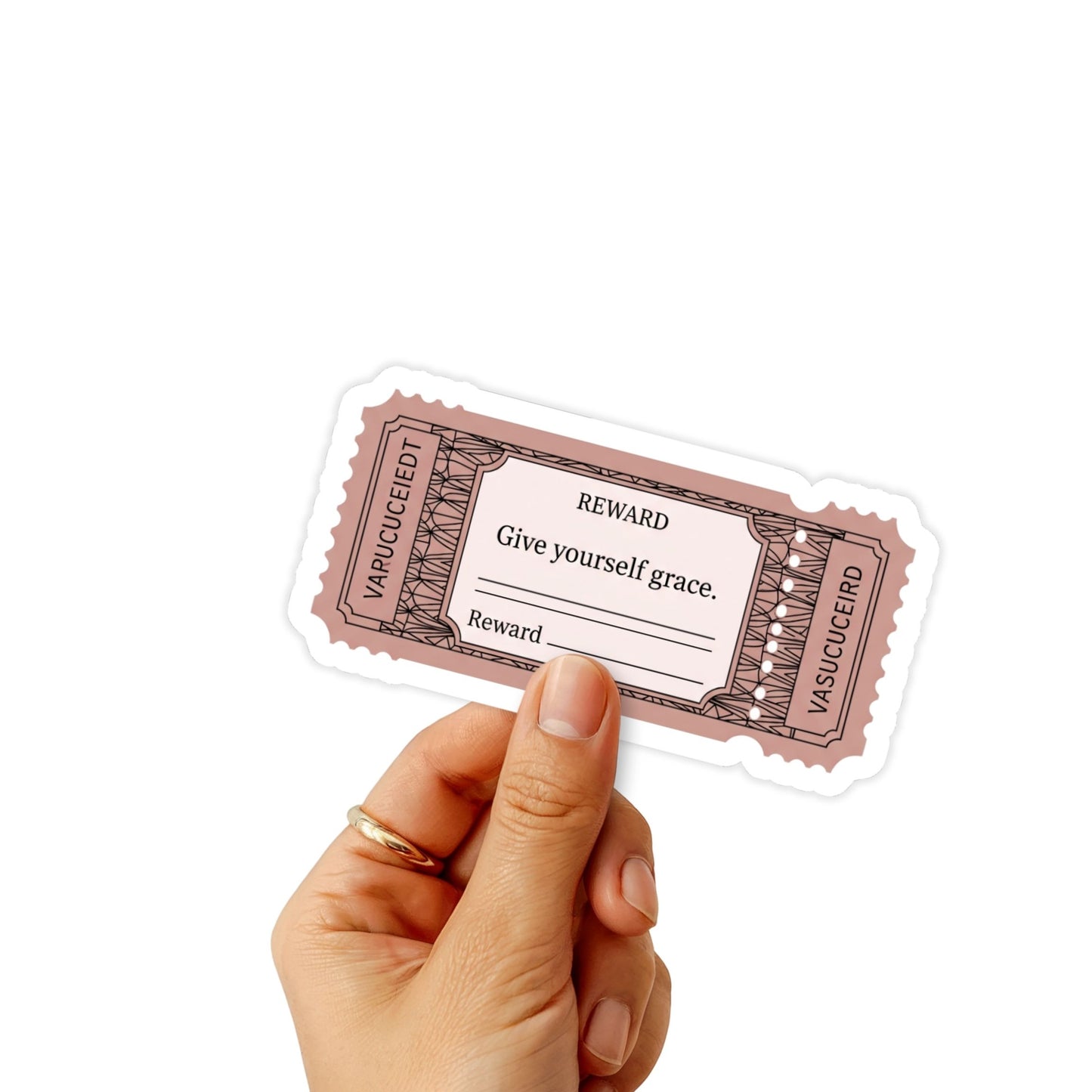 Give Yourself Grace Vintage Voucher Self-Care Sticker