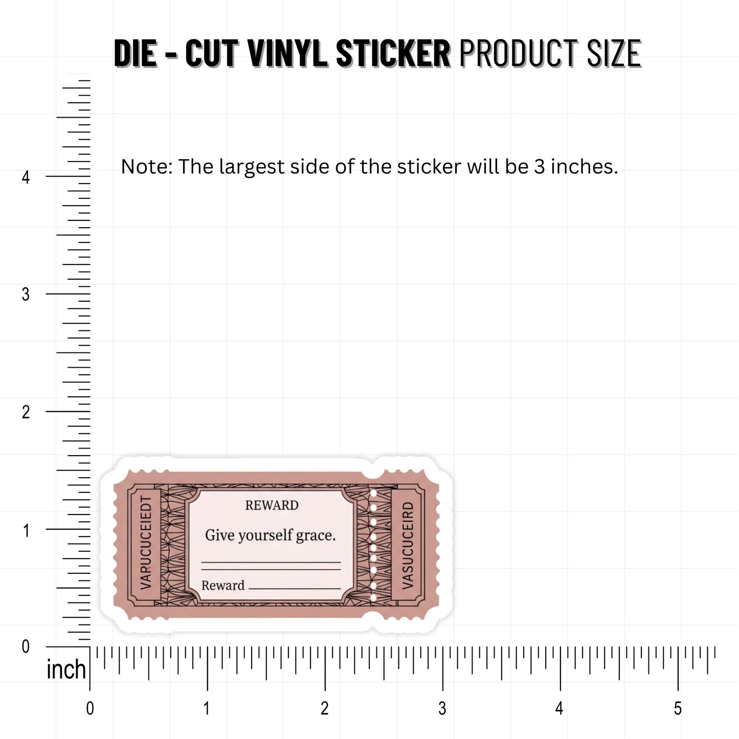 Give Yourself Grace Vintage Voucher Self-Care Sticker