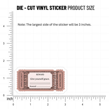 Give Yourself Grace Vintage Voucher Self-Care Sticker