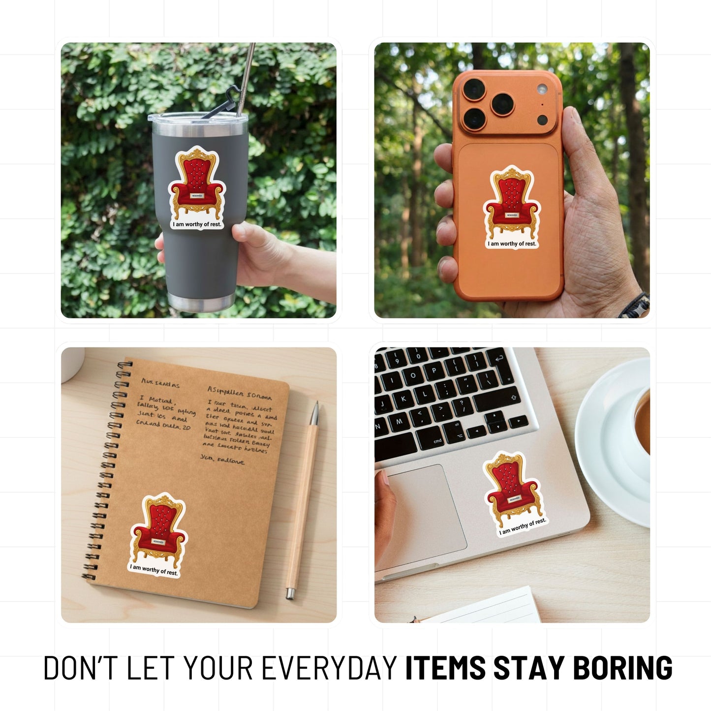 Worthy of Rest Self-Care Sticker - Majesty Red Throne Decal