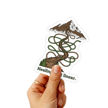 Healing Isnt Linear Sticker - Winding Mountain Map Vinyl Decal