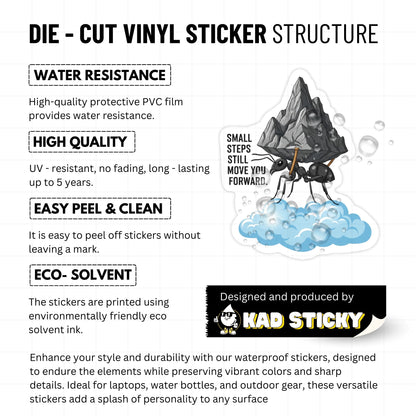 Mental Health Sticker - Small Steps Still Move You Forward Vinyl Decal