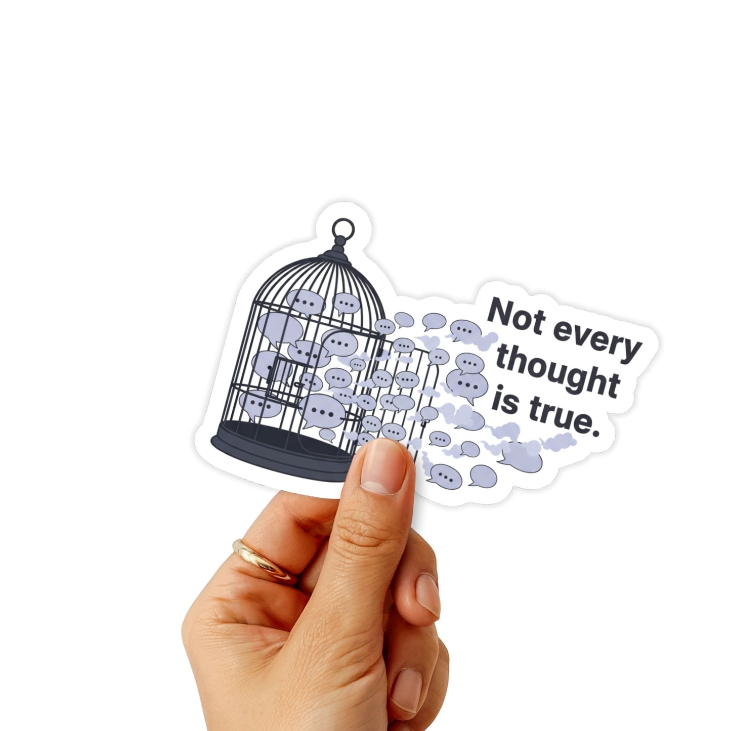 Not Every Thought is True Mental Health Sticker Birdcage Decal