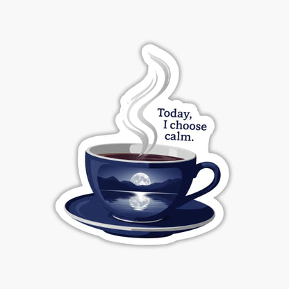 Today I Choose Calm Self-Care Sticker - Moonlit Lake Affirmation
