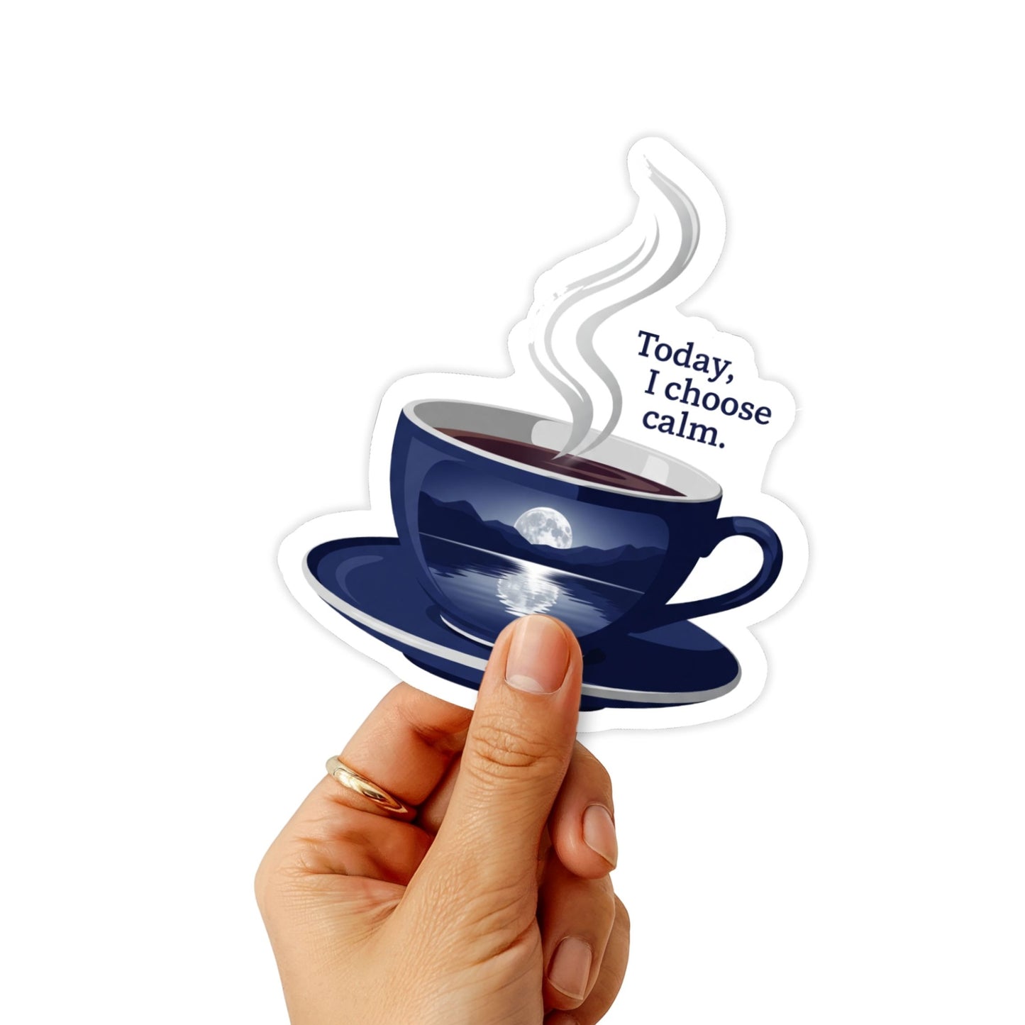 Today I Choose Calm Self-Care Sticker - Moonlit Lake Affirmation