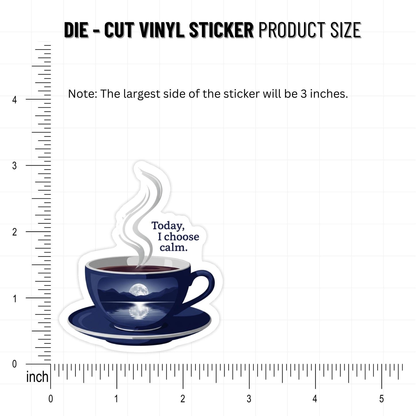 Today I Choose Calm Self-Care Sticker - Moonlit Lake Affirmation