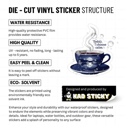 Today I Choose Calm Self-Care Sticker - Moonlit Lake Affirmation