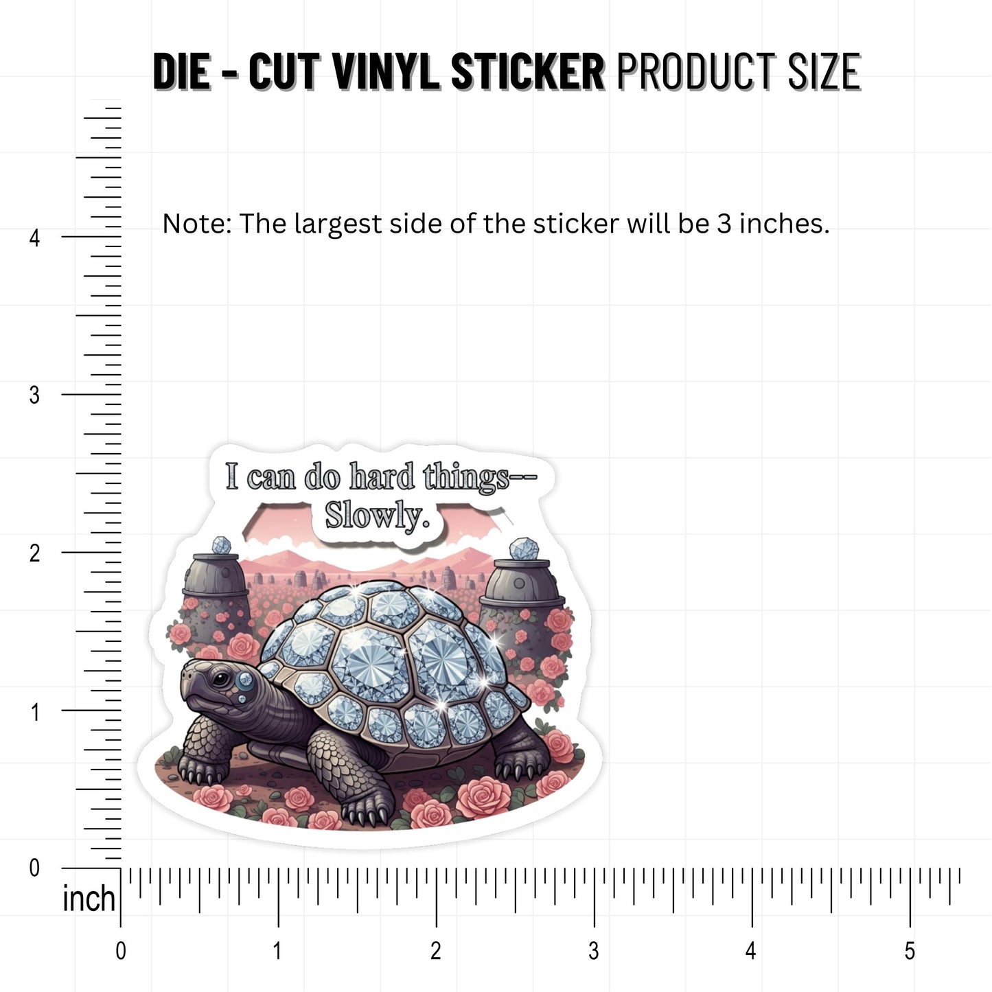 "I Can Do Hard Things Slowly" Mental Health Sticker - Surreal Turtle