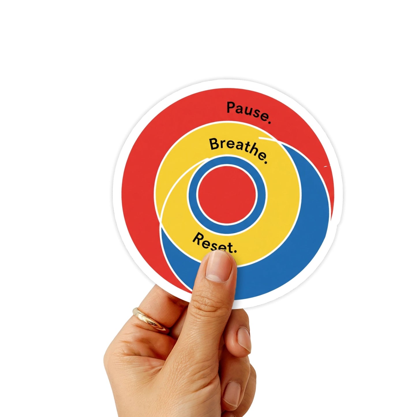 Mindfulness Sticker - Pause Breathe Reset Bauhaus Art