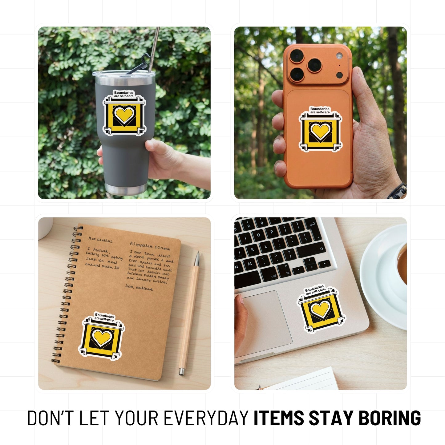 Mental Health Sticker - Boundaries are Self-Care Bauhaus Vinyl